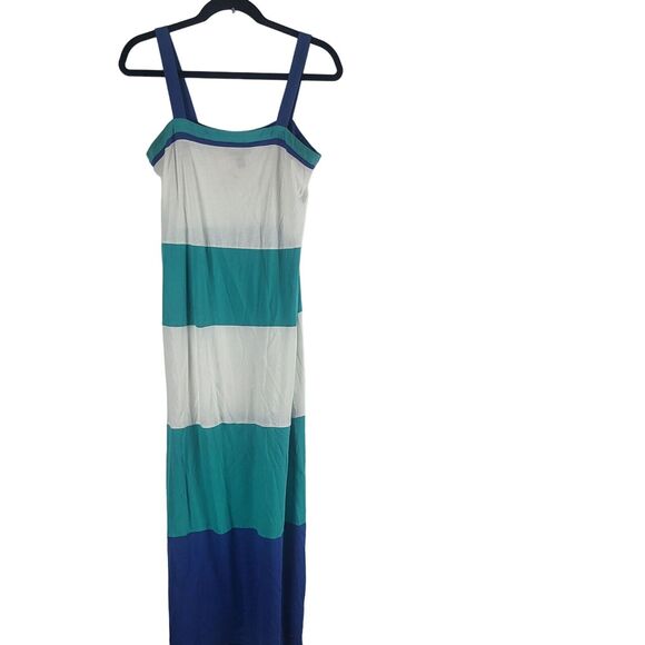 Tommy Hilfiger Color Block Maxi Dress M Womens Sleeveless Pullover Multicolor - Picture 1 of 11